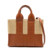 Chloé Woody Small Tote Bag i Brun Brown, Dam