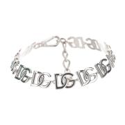 Dolce & Gabbana Silverhalsband med DG-logodetalj Gray, Dam