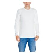 Calvin Klein Jeans Vit Bomull Stickad Rund Hals Tröja White, Herr