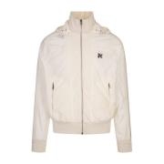 Palm Angels Vit Sportig Windbreaker Jacka med Ränder White, Herr