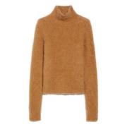 Sportmax Alpaca Blend Mock Neck Sweater Beige, Dam