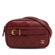 Chanel Vintage Pre-owned Laeder axelremsvskor Red, Dam