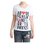 Moschino Snygg Alfabet Bomull T-shirt White, Dam