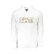 Cavalli Class Elegant vit huva tröja med logotyptryck White, Herr