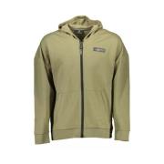 Plein Sport Grön Zip-Up Hoodie med Kontrasterande Accenter Green, Herr