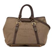 Prada Vintage Pre-owned Canvas prada-vskor Brown, Dam