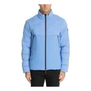 Emporio Armani EA7 7 Down Jacket med Hook-and-Loop Stängning Blue, Her...