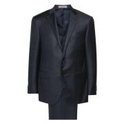 Corneliani Lyxig Ullkostym Drop 7 Blue, Herr