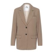 Karen by Simonsen Randig Blazer Jacka Valnöt Brown, Dam