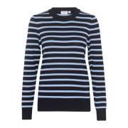 Saint Tropez Randig Pullover Night Sky Blue, Dam