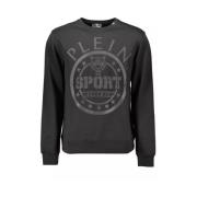 Plein Sport Sportigt Designer Sweatshirt med Rund Hals Black, Herr