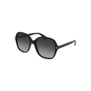 Gucci Svart Grå Solglasögon Gg0092S 001 Black, Unisex