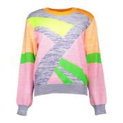 Love Moschino Chic Multicolor Logo Pullover Sweater Multicolor, Dam