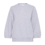 Kaffe Grå Melange Sweatshirt Kalinea Stil Gray, Dam