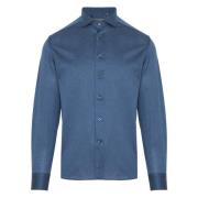 Corneliani Jersey Bomull Skjorta 100% Bomull Blue, Herr