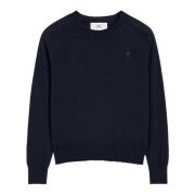 Ami Paris Navy Blue Wool Sweater Blue, Herr