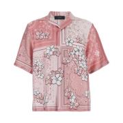 Amiri Blommig Bandana Bowling Skjorta Rosa Pink, Herr