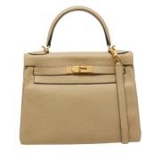 Hermès Vintage Pre-owned Laeder handvskor Beige, Dam