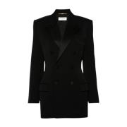 Saint Laurent Svart Smokingjacka Black, Dam