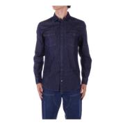 Dondup Denim Clip Front Fickor Skjorta Blue, Herr