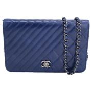 Chanel Vintage Pre-owned Laeder crossbodyvskor Blue, Dam