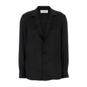 Saint Laurent Silke Svart Pyjamas Stil Skjorta Black, Dam