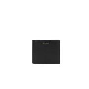 Saint Laurent Texturerad Läder Billfold Plånbok Black, Herr