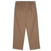 Gucci Brun Bomull Tapered Logo Byxor Brown, Dam