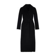 Max Mara Svart ull wrap kappa Poldo stil Black, Dam