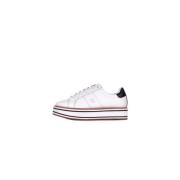 Ralph Lauren Vita Läder Sneakers Logo Sidan White, Dam