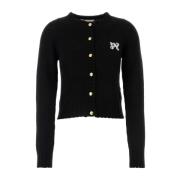 Palm Angels Stilren Svart Ullblandad Kofta Black, Dam