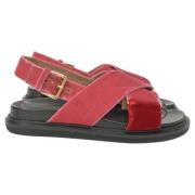 Marni Pre-owned Pre-owned Sammet sandaler Red, Dam