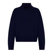 Ami Paris Ull Turtleneck Blue, Dam