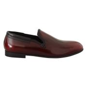 Dolce & Gabbana Lyxiga Läderloafers Bordeaux Brown, Herr