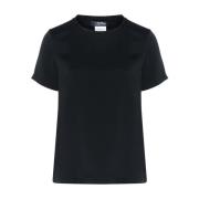 Max Mara Svart Silke T-shirt Rebecca Black, Dam