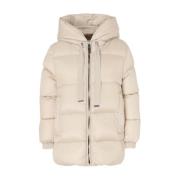 Max Mara Ecru Seia Vadderad Jacka Beige, Dam