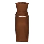 Max Mara Brun Spetsklänning Aw24 Brown, Dam