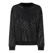 Pinko Svart Bomullsweatshirt Black, Dam