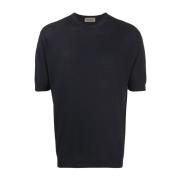 John Smedley Blå Stickad Tröja T-shirts och Polos Blue, Herr