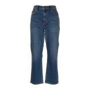 Tory Burch Flared Cropped Jeans Blue, Dam