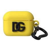 Dolce & Gabbana Gult Silikon Airpods Fodral med Logoprgling Yellow, Un...