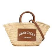 Jimmy Choo Pre-owned Pre-owned Raffia axelremsvskor Beige, Dam