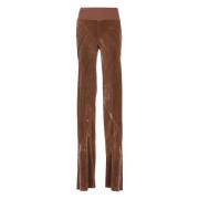 Rick Owens Brun Velvet Elastisk Midja Byxor Brown, Dam