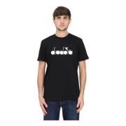 Diadora Svart T-shirt med logotryck Black, Herr