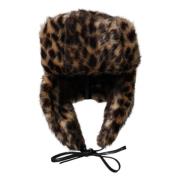 Dolce & Gabbana Leopard Päls Trapper Hatt Brown, Unisex