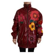 Dolce & Gabbana Maroon Floral Luxe Jacket Multicolor, Herr