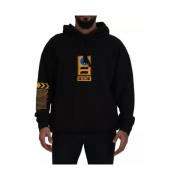 Dolce & Gabbana Svart Bomull Logo Hoodie Black, Herr