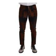 Dolce & Gabbana Svart Brun Tie Dye Skinny Jeans Brown, Herr