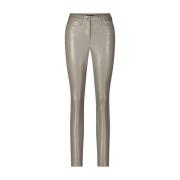 Cambio Faux Leather Skinny Pants Gray, Dam