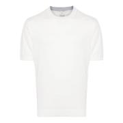 Eleventy Vit Bomull Stickad Crew Neck Tröja White, Herr